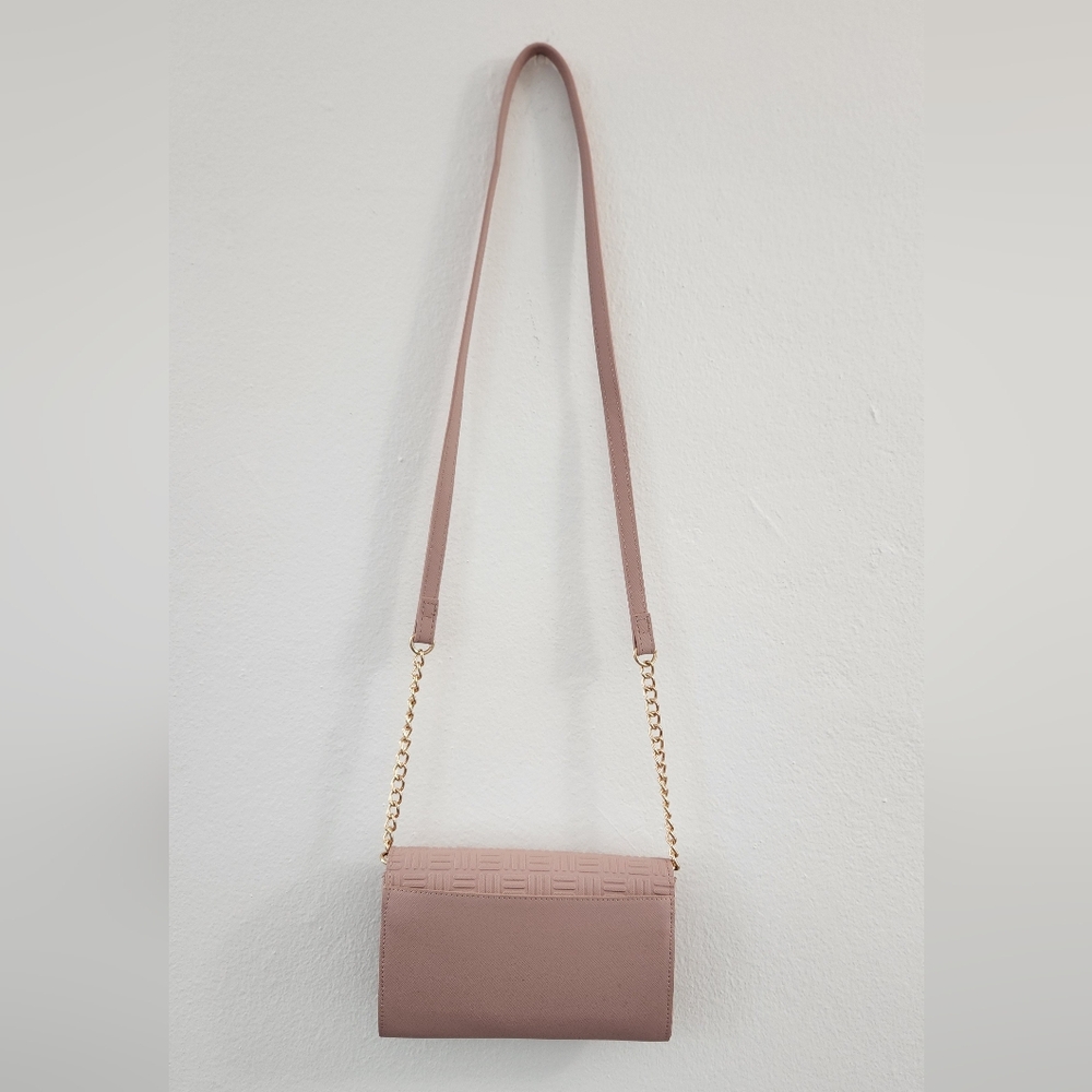 Anne Klein Wallet on a Chain Crossbody Bag Rose Logo Print Chain Strap - Picture 6 of 16